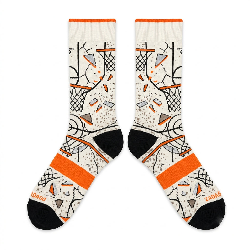 Shattered Backboard Socks – Air Jordan 5 Retro Inspired Mid-Calf Unisex Crew Socks