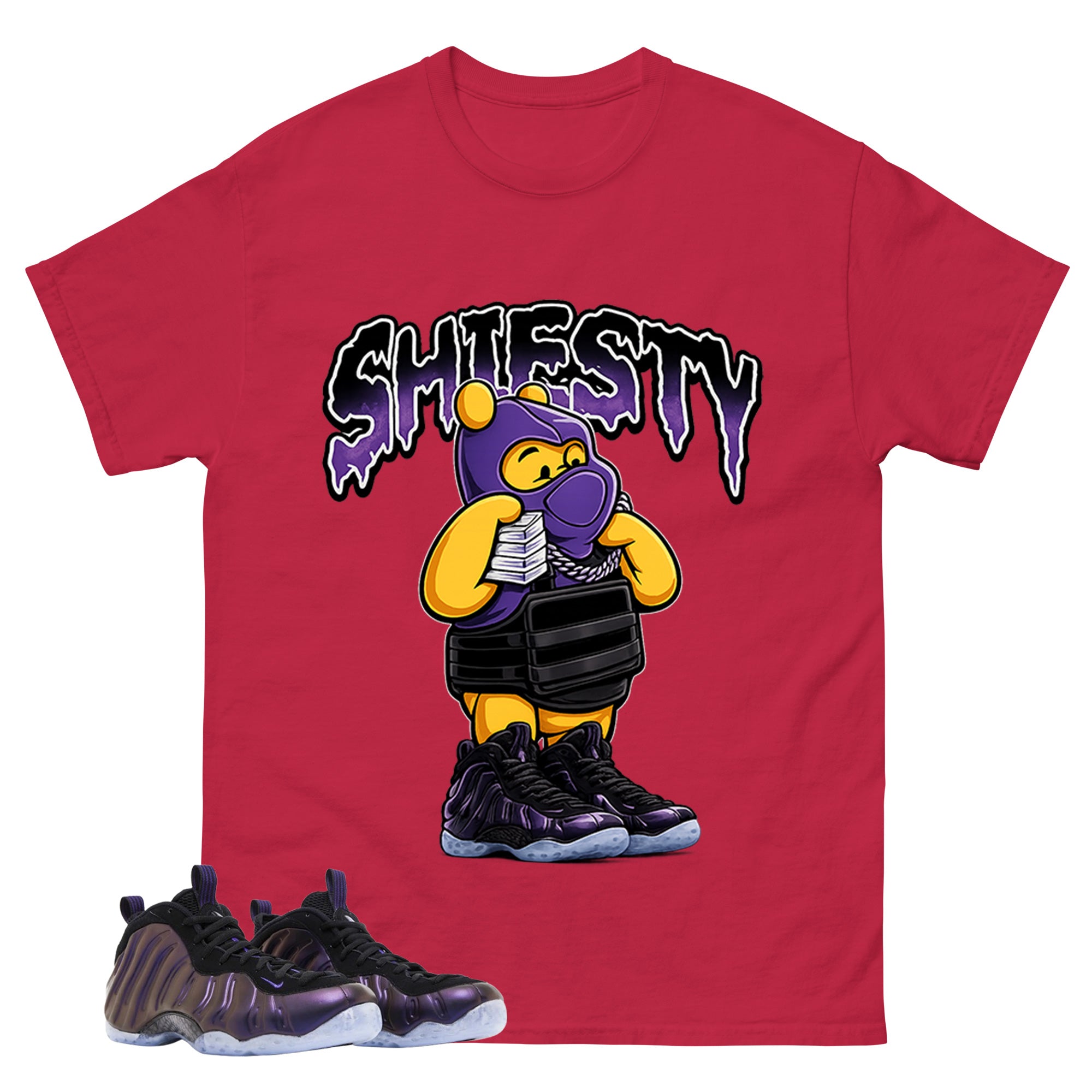 Shiesty Pooh Graphic Tee, Shirt to Match Air Foamposite One Eggplant, Air Foamposite Unisex Purple Shirt