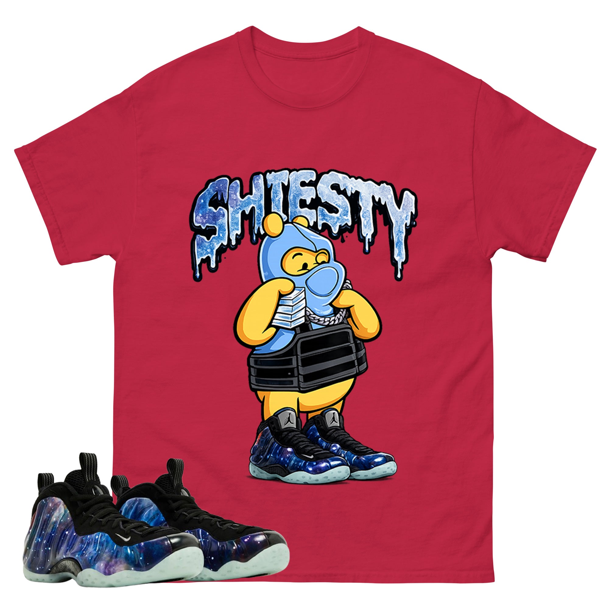 Shiesty Pooh Graphic Tee, Shirt to Match Air Foamposite One Galaxy, Air Foamposite Unisex Black Shirt