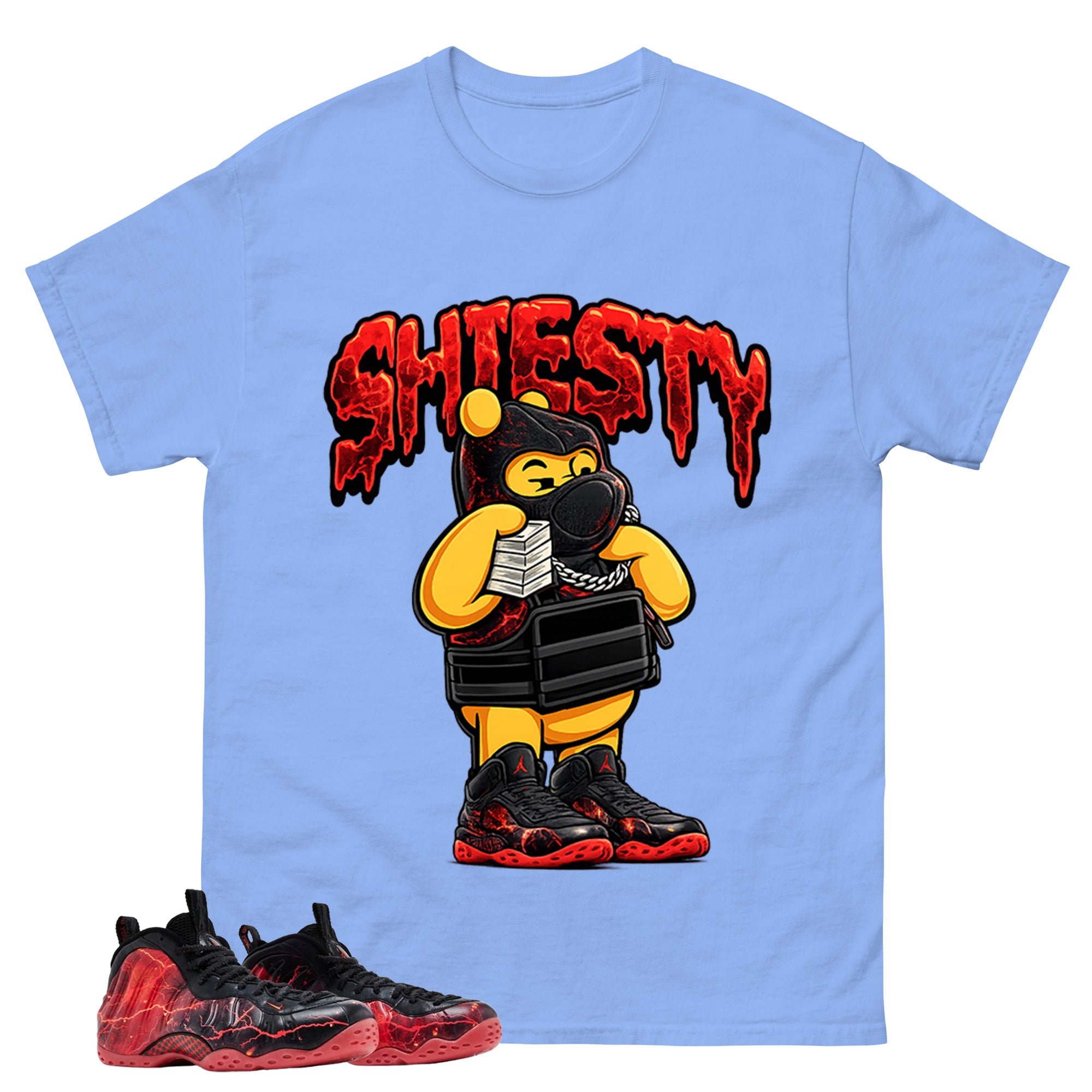 Shiesty Pooh Graphic Tee, Shirt to Match Air Foamposite Stranger Things, Air Foamposite Unisex Blue Shirt