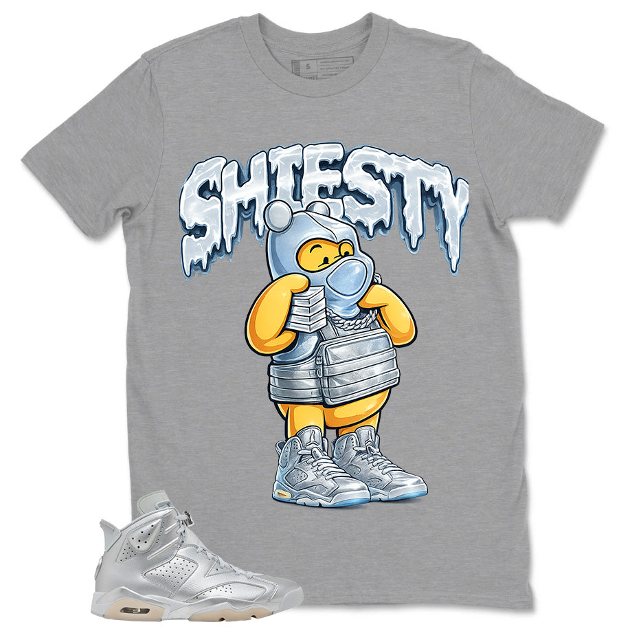 Shiesty Pooh Shirt - Match Air Jordan 6 x Paris Saint-Germain Metallic Silver