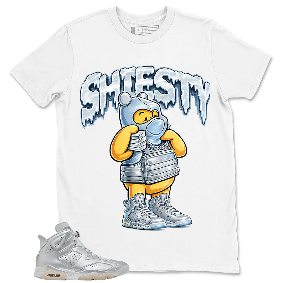 Shiesty Pooh Shirt - Match Air Jordan 6 x Paris Saint-Germain Metallic Silver