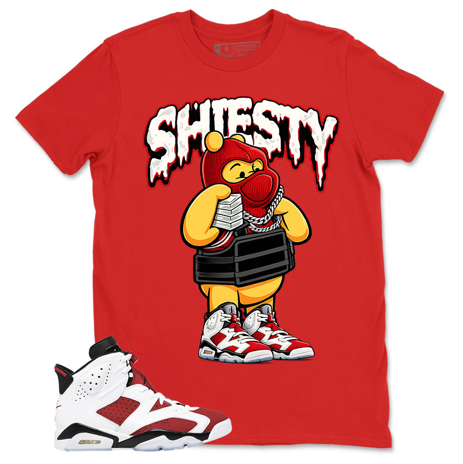 Shiesty Pooh Shirt - Match White Air Jordan 6 Carmine