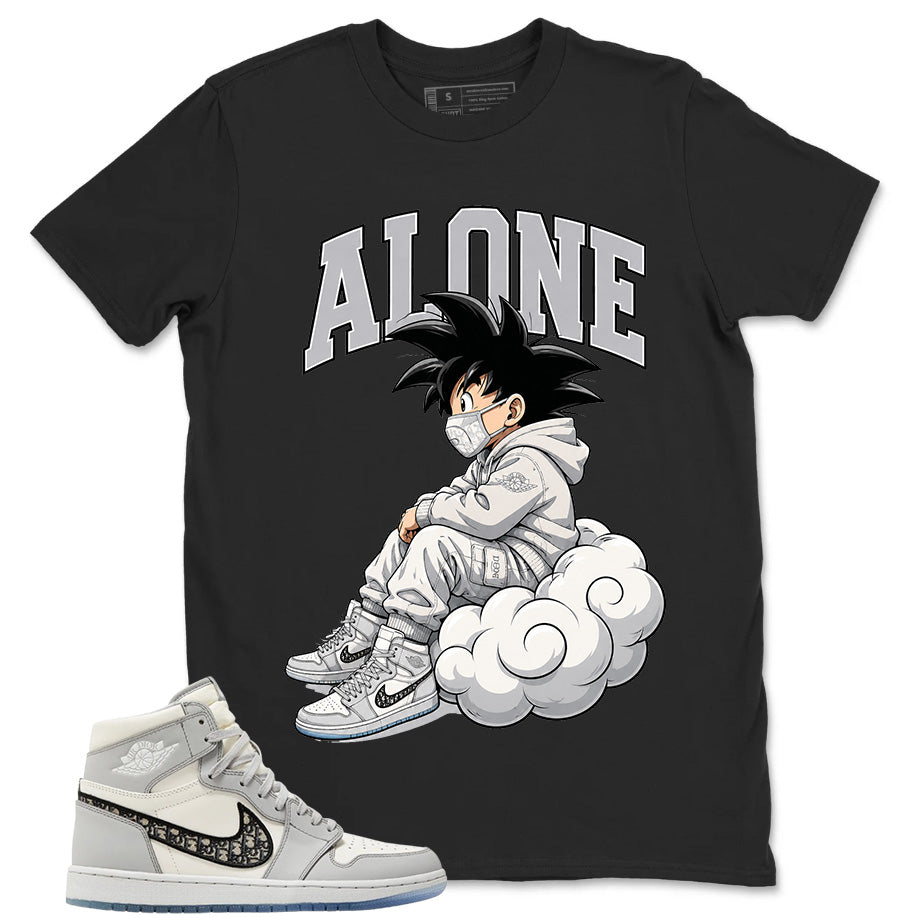 Graphic T-shirt to Match Wolf Grey 1s - Alone Graphic