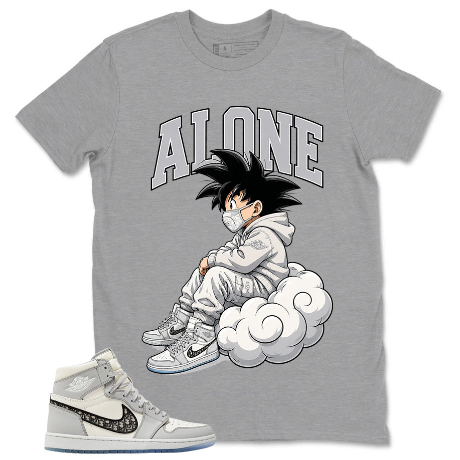 Graphic T-shirt to Match Wolf Grey 1s - Alone Graphic