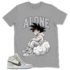 Graphic T-shirt to Match Wolf Grey 1s - Alone Graphic