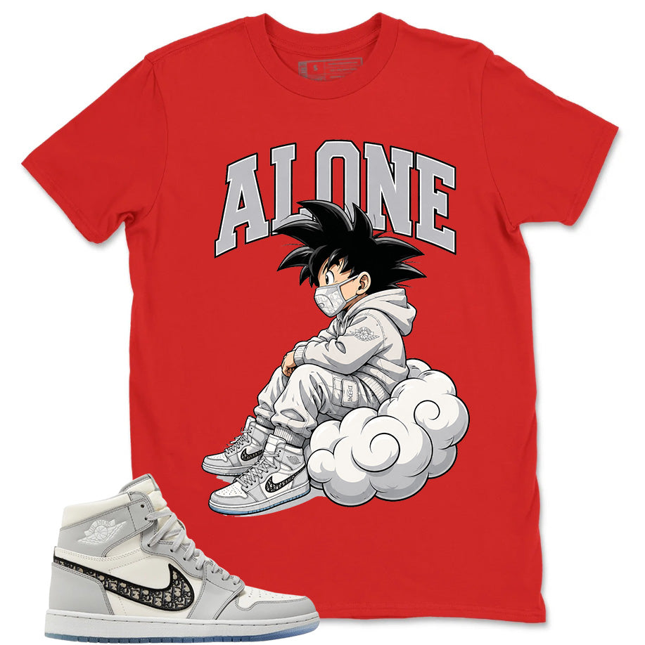 Graphic T-shirt to Match Wolf Grey 1s - Alone Graphic