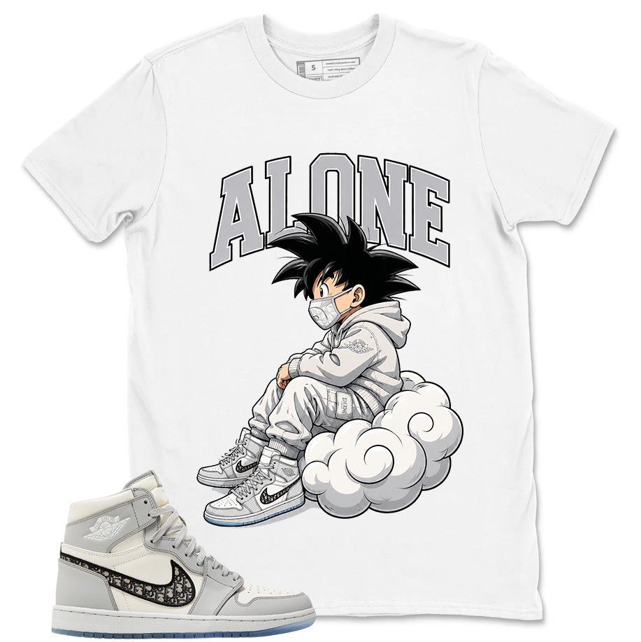 Graphic T-shirt to Match Wolf Grey 1s - Alone Graphic