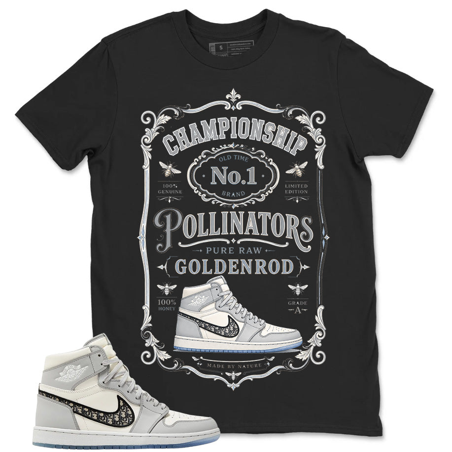 Graphic T-shirt to Match Wolf Grey 1s - Championship Pollinators Graphic