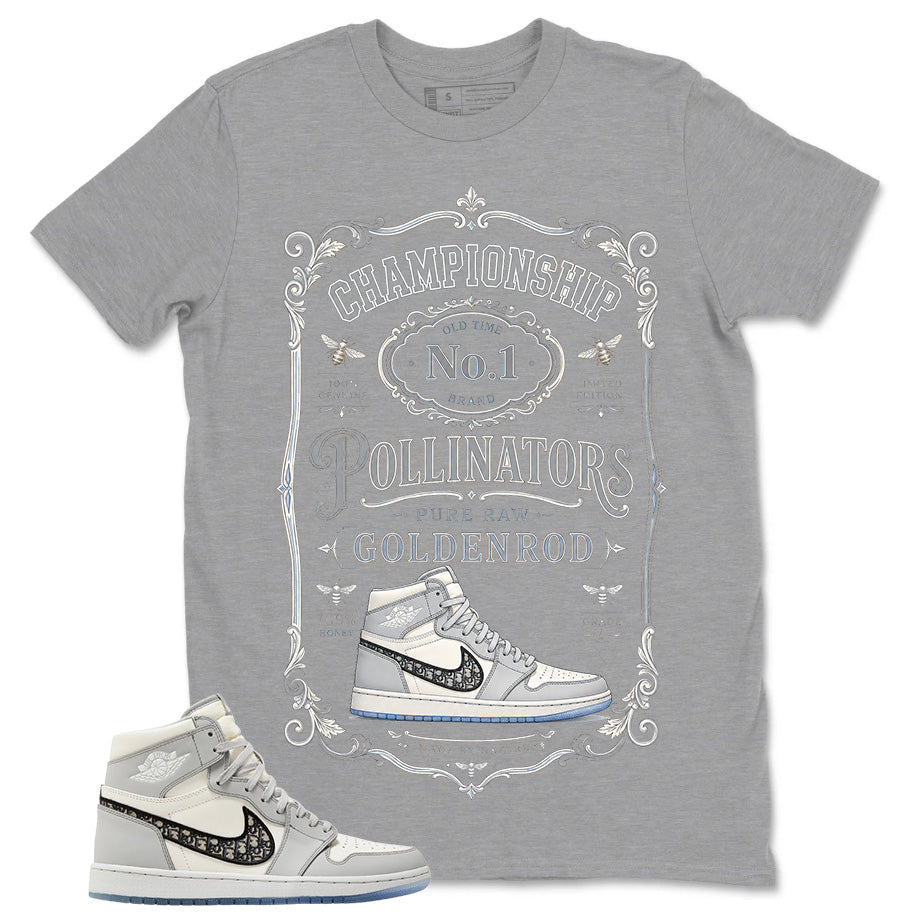 Graphic T-shirt to Match Wolf Grey 1s - Championship Pollinators Graphic