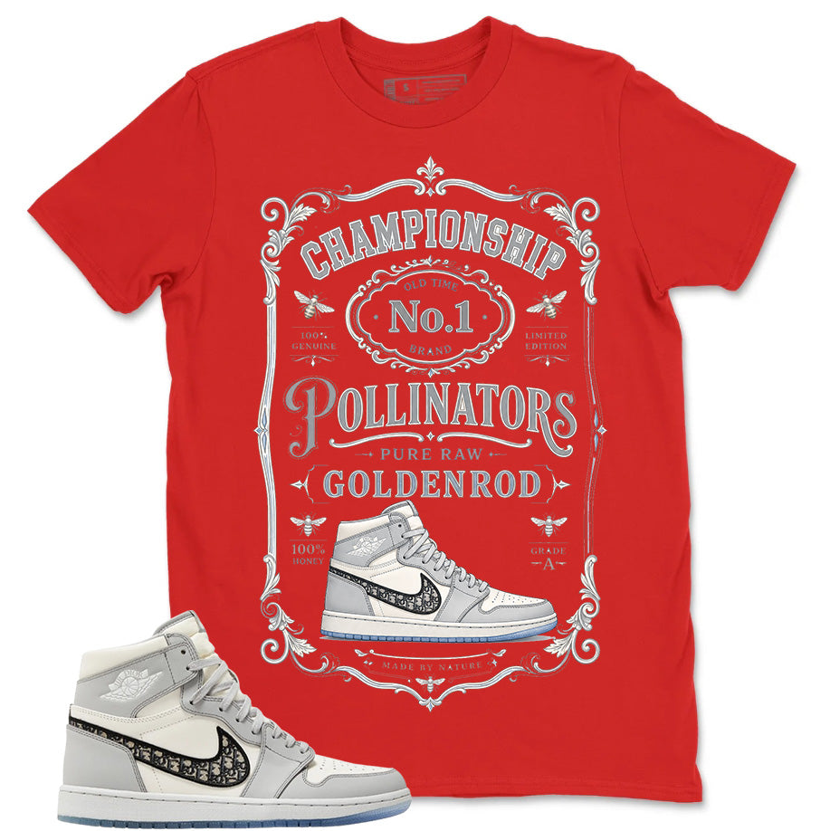 Graphic T-shirt to Match Wolf Grey 1s - Championship Pollinators Graphic