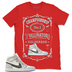 Graphic T-shirt to Match Wolf Grey 1s - Championship Pollinators Graphic