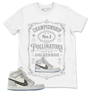Graphic T-shirt to Match Wolf Grey 1s - Championship Pollinators Graphic
