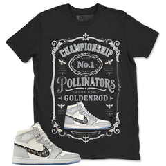 Graphic T-shirt to Match Wolf Grey 1s - Championship Pollinators Graphic