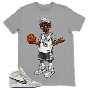 Graphic T-shirt to Match Wolf Grey 1s - Mars 23 Graphic