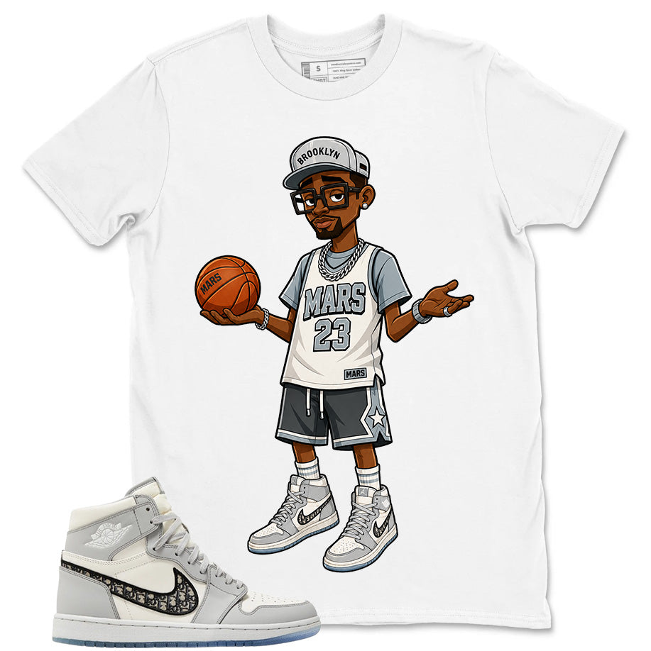 Graphic T-shirt to Match Wolf Grey 1s - Mars 23 Graphic