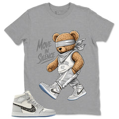 Graphic T-shirt to Match Wolf Grey 1s - Move In Silence Graphic
