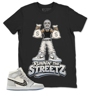 Graphic T-shirt to Match Wolf Grey 1s - Runnin' The Street Graphic