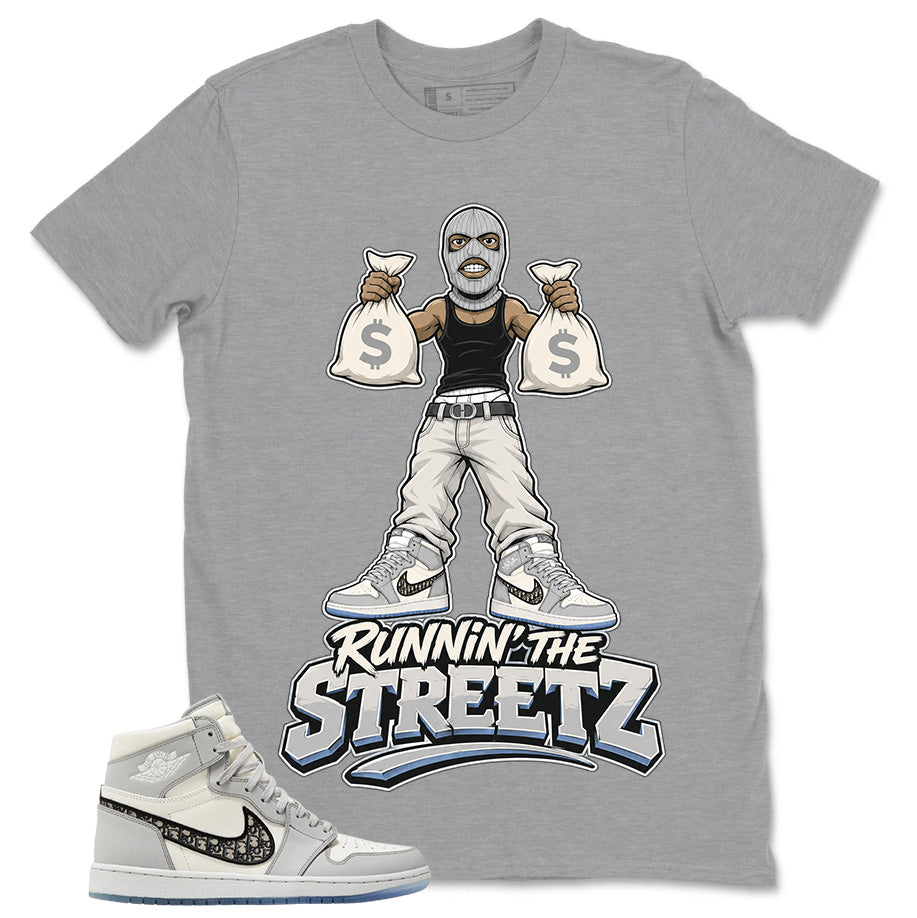 Graphic T-shirt to Match Wolf Grey 1s - Runnin' The Street Graphic