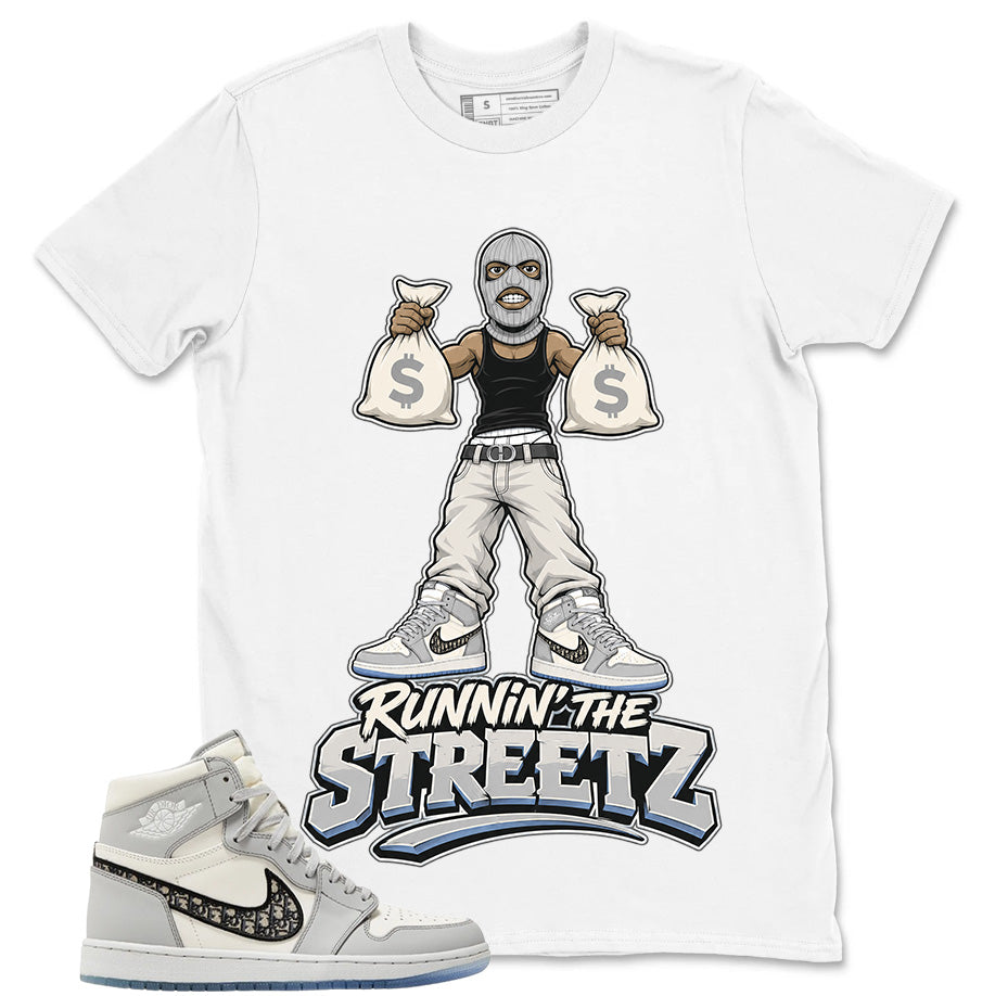 Graphic T-shirt to Match Wolf Grey 1s - Runnin' The Street Graphic