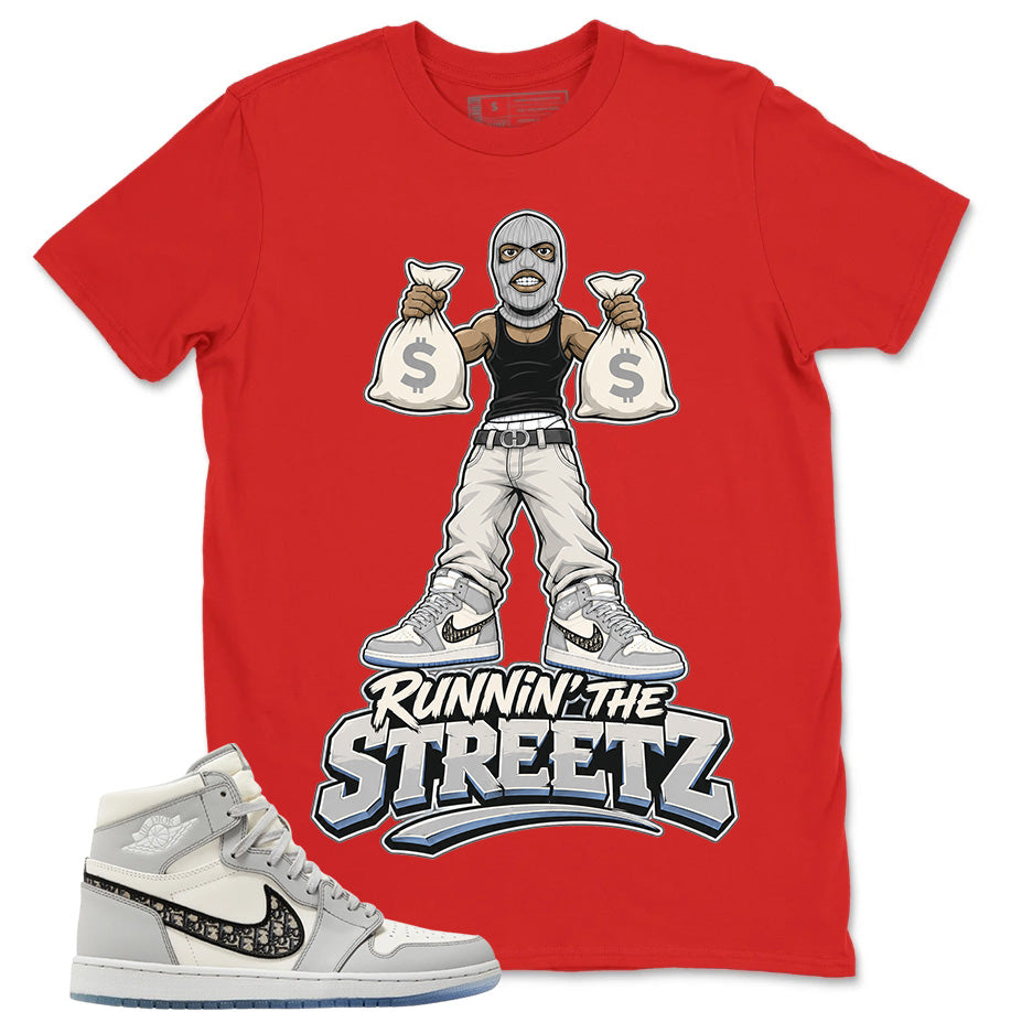 Graphic T-shirt to Match Wolf Grey 1s - Runnin' The Street Graphic