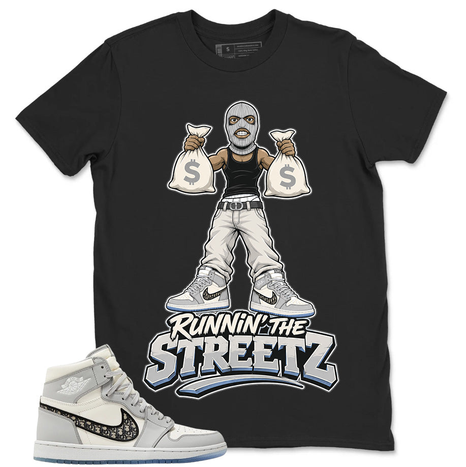 Graphic T-shirt to Match Wolf Grey 1s - Runnin' The Street Graphic