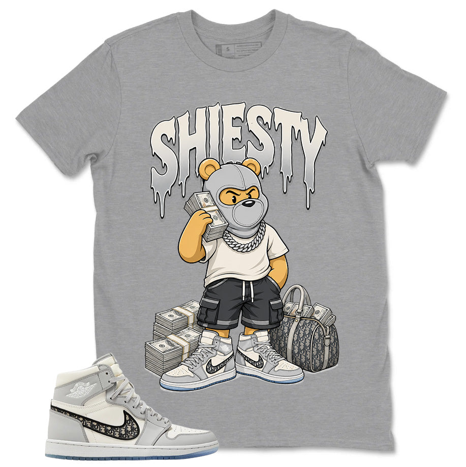 Graphic T-shirt to Match Wolf Grey 1s - Shiesty Bear Graphic