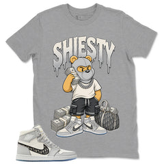 Graphic T-shirt to Match Wolf Grey 1s - Shiesty Bear Graphic