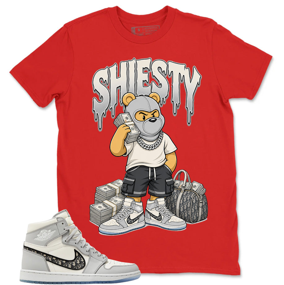 Graphic T-shirt to Match Wolf Grey 1s - Shiesty Bear Graphic