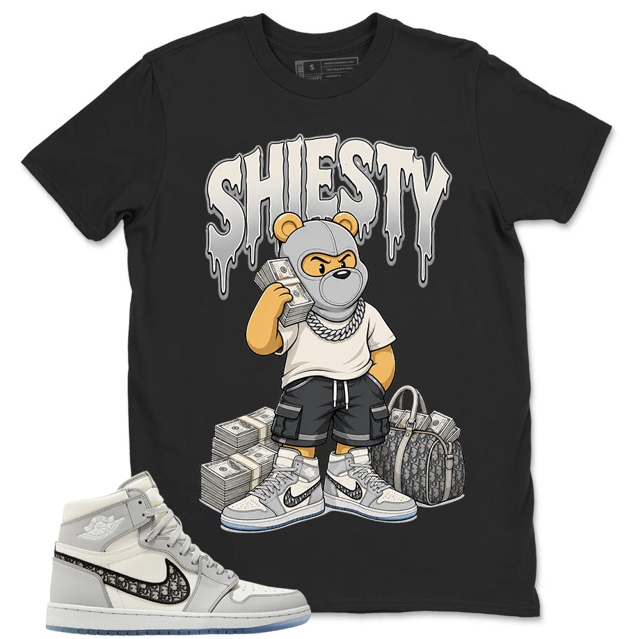 Graphic T-shirt to Match Wolf Grey 1s - Shiesty Bear Graphic