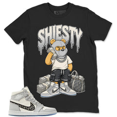 Graphic T-shirt to Match Wolf Grey 1s - Shiesty Bear Graphic