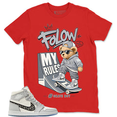 Graphic T-shirt to Match Wolf Grey 1s - Skate Bear Graphic