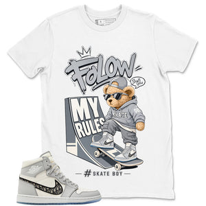 Graphic T-shirt to Match Wolf Grey 1s - Skate Bear Graphic