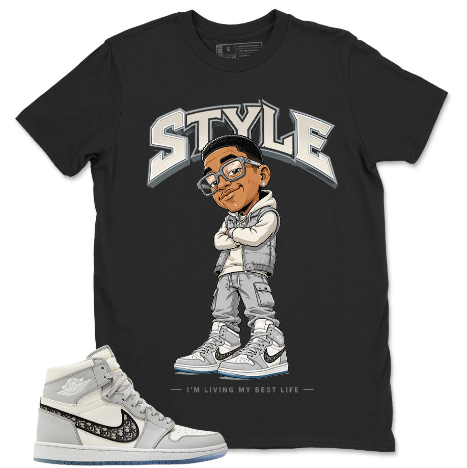 Graphic T-shirt to Match Wolf Grey 1s - Smile Face Graphic