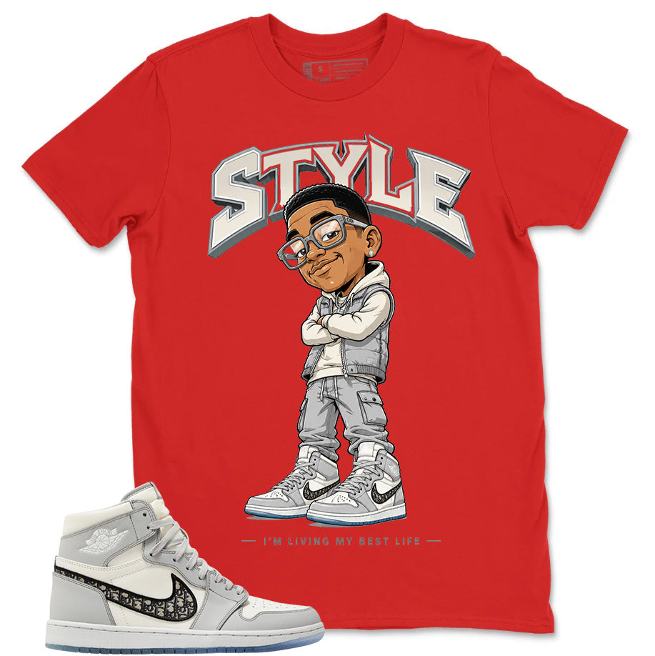 Graphic T-shirt to Match Wolf Grey 1s - Smile Face Graphic