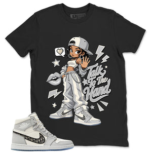 Graphic T-shirt to Match Wolf Grey 1s - Talk To The Hand Graphic