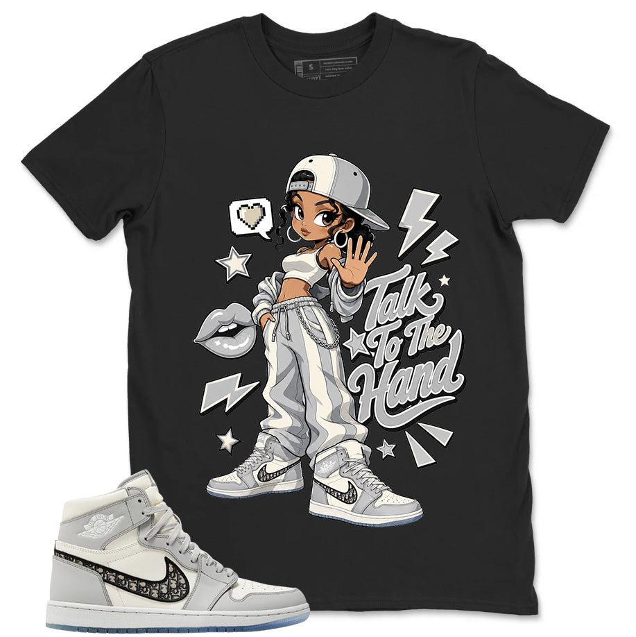 Graphic T-shirt to Match Wolf Grey 1s - Talk To The Hand Graphic