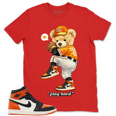 Graphic T-shirt to Match Shattered Backboard 1s - Play Hard Bear Graphic