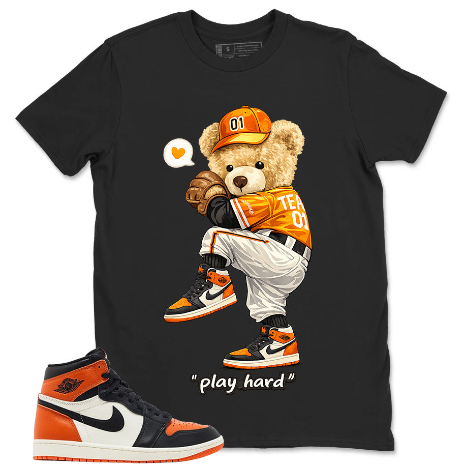 Graphic T-shirt to Match Shattered Backboard 1s - Play Hard Bear Graphic