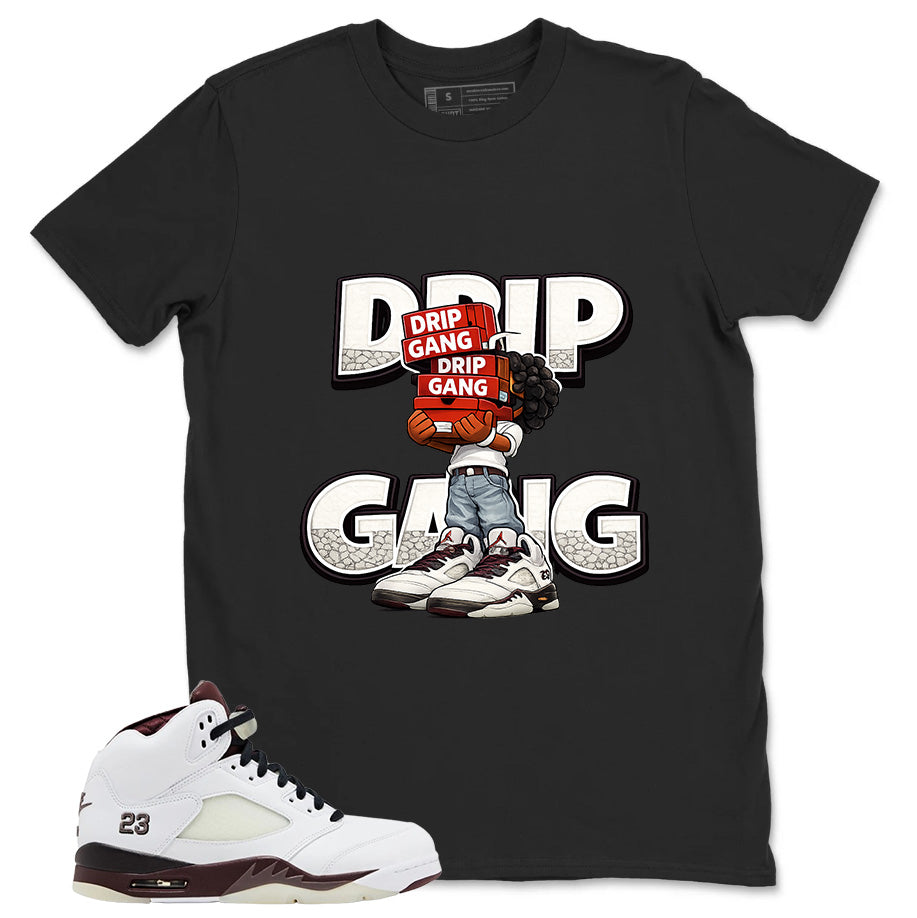 Graphic T-shirt to Match A Maniere Black Collective 5s - Drip Gang Graphic