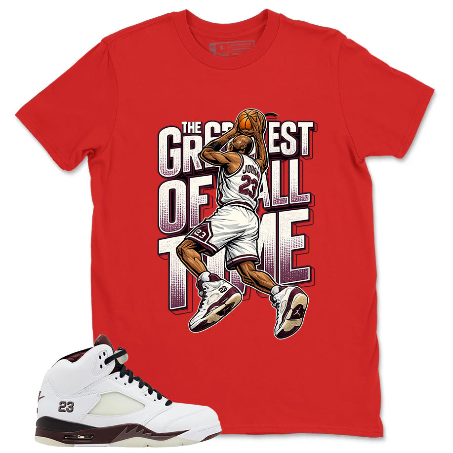 Graphic T-shirt to Match A Maniere Black Collective 5s - Greatest Of All Time Graphic