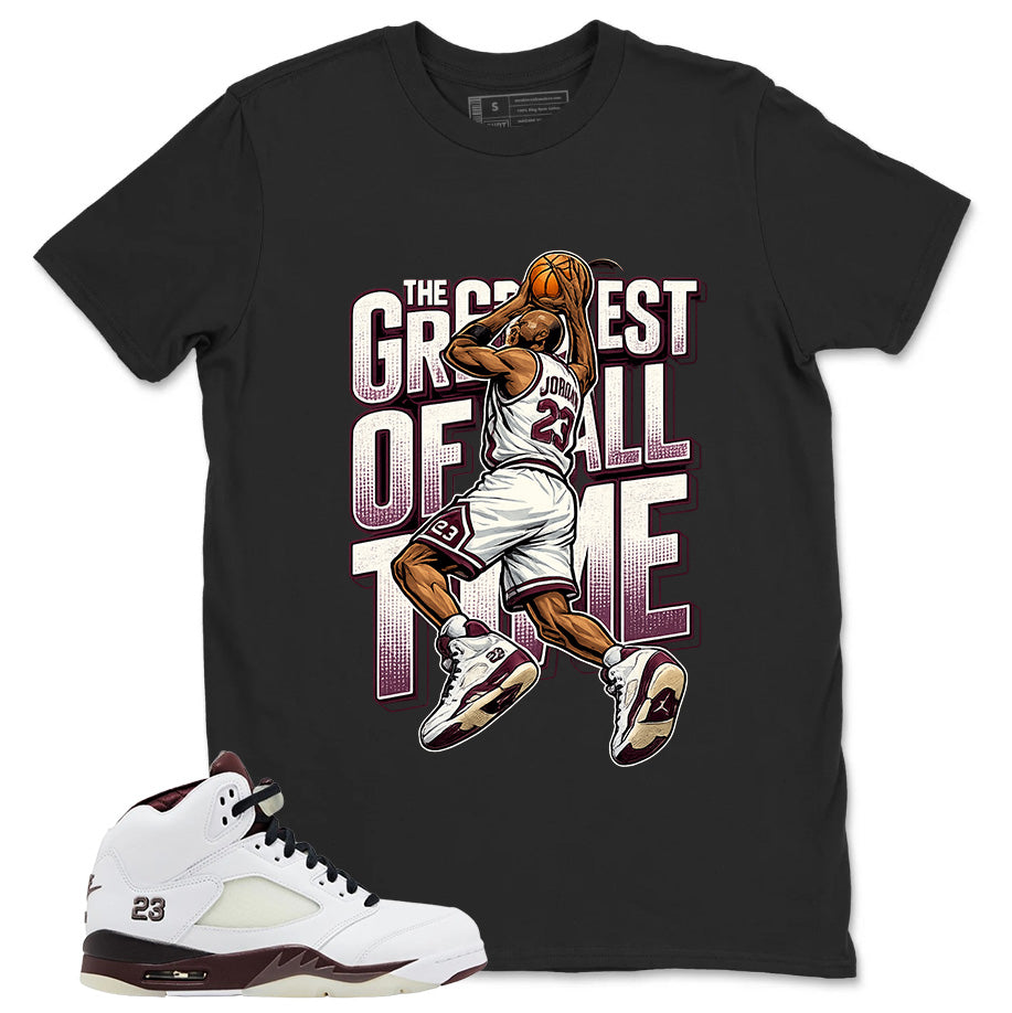 Graphic T-shirt to Match A Maniere Black Collective 5s - Greatest Of All Time Graphic