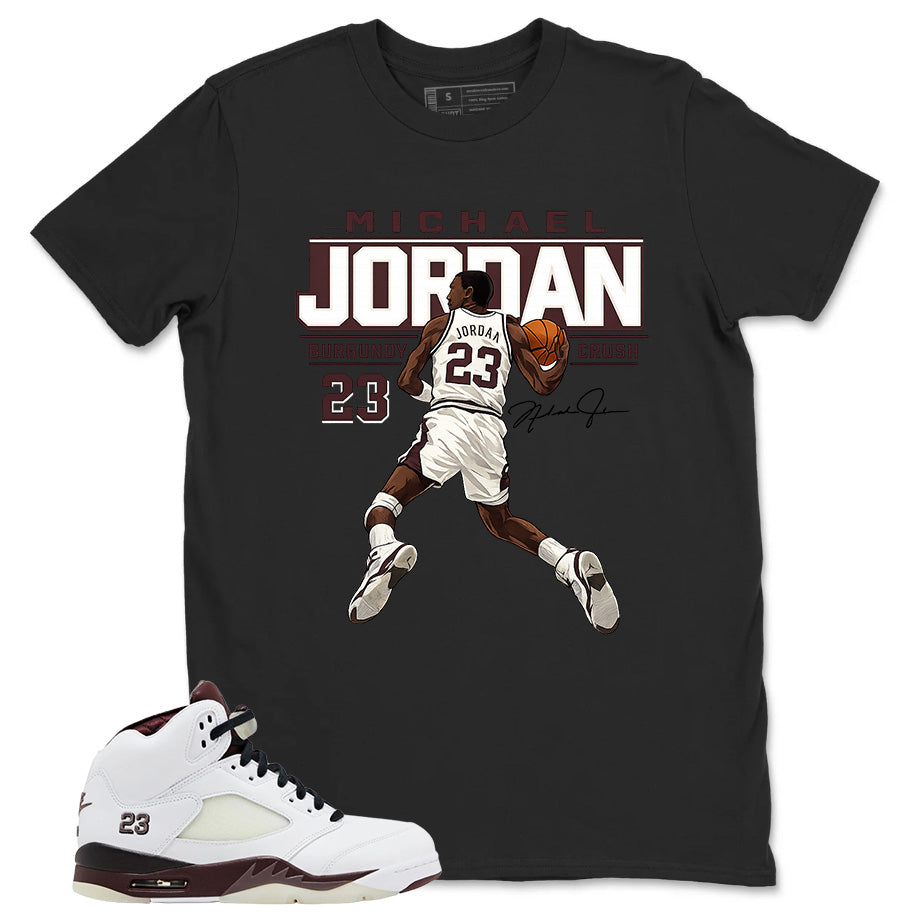 Graphic T-shirt to Match A Maniere Black Collective 5s - MJ 23 Burgundy Crush Graphic