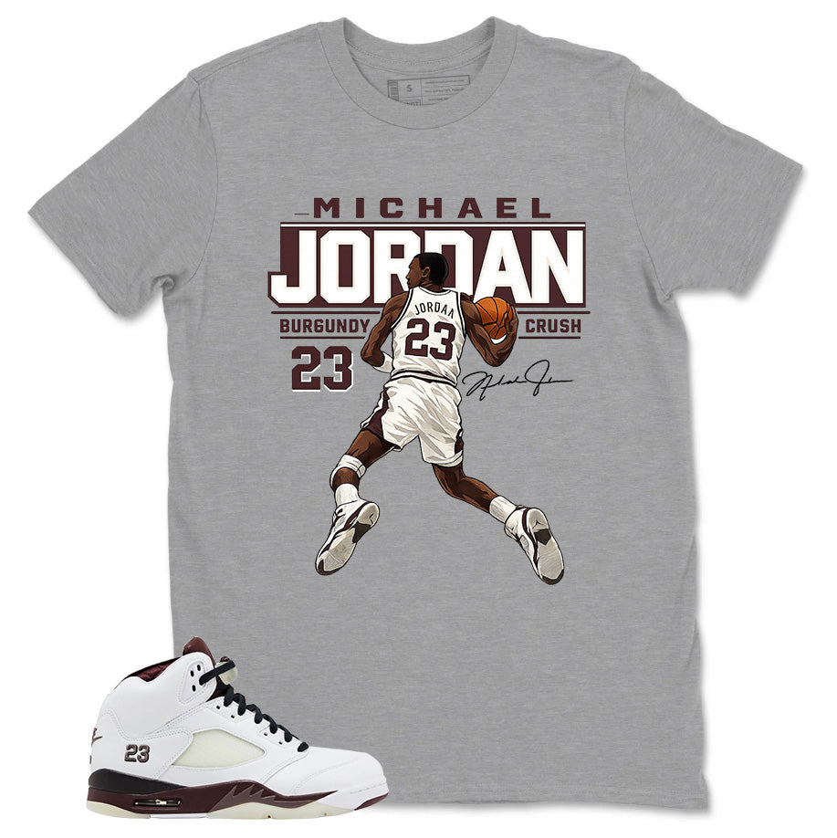 Graphic T-shirt to Match A Maniere Black Collective 5s - MJ 23 Burgundy Crush Graphic
