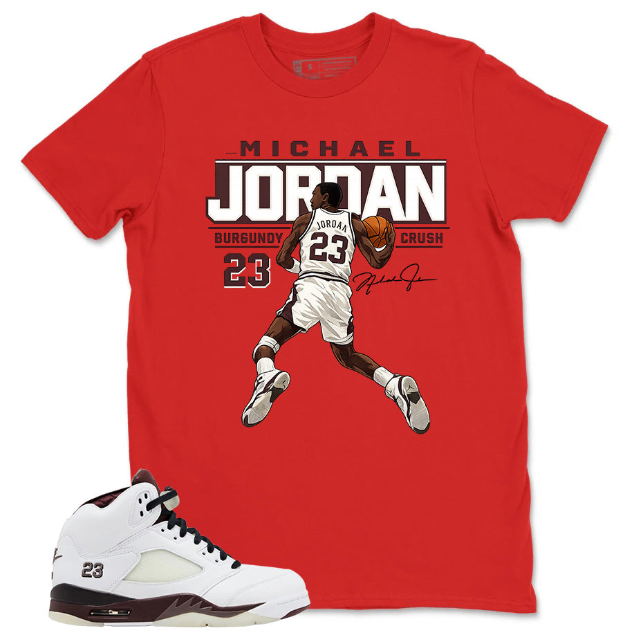 Graphic T-shirt to Match A Maniere Black Collective 5s - MJ 23 Burgundy Crush Graphic