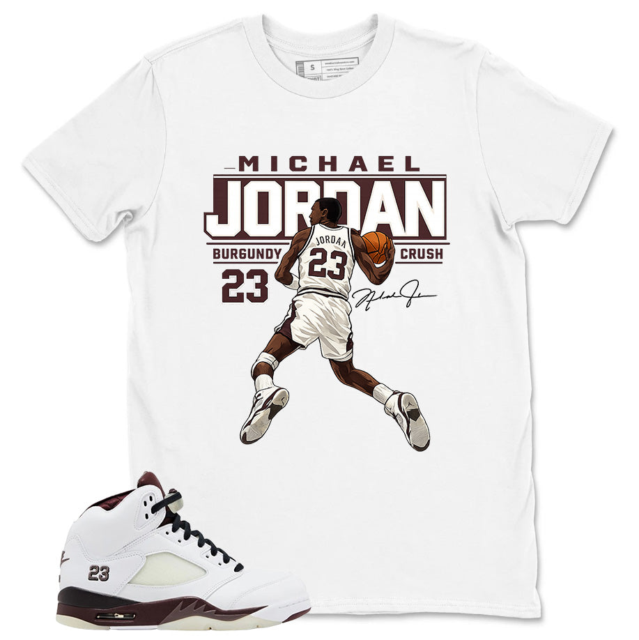 Graphic T-shirt to Match A Maniere Black Collective 5s - MJ 23 Burgundy Crush Graphic
