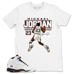Graphic T-shirt to Match A Maniere Black Collective 5s - MJ 23 Burgundy Crush Graphic