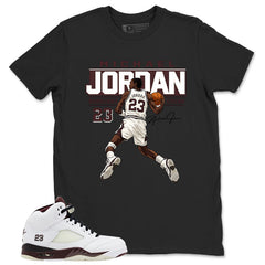 Graphic T-shirt to Match A Maniere Black Collective 5s - MJ 23 Burgundy Crush Graphic