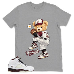 Graphic T-shirt to Match A Maniere Black Collective 5s - Play Hard Bear Graphic