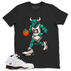 Graphic T-shirt to Match A Maniere Black Collective 5s - Raging Bull Graphic